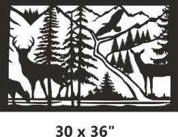 Buy Deer with Trees and Mountains 30